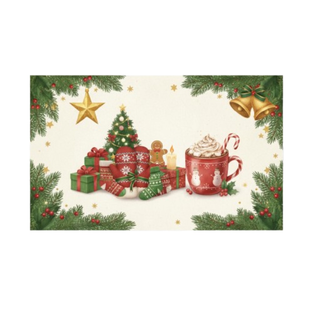 おしゃれなクリスマス クリップアート素材 20点セット|AI生成 PNGデータ|北欧ナチュラル風