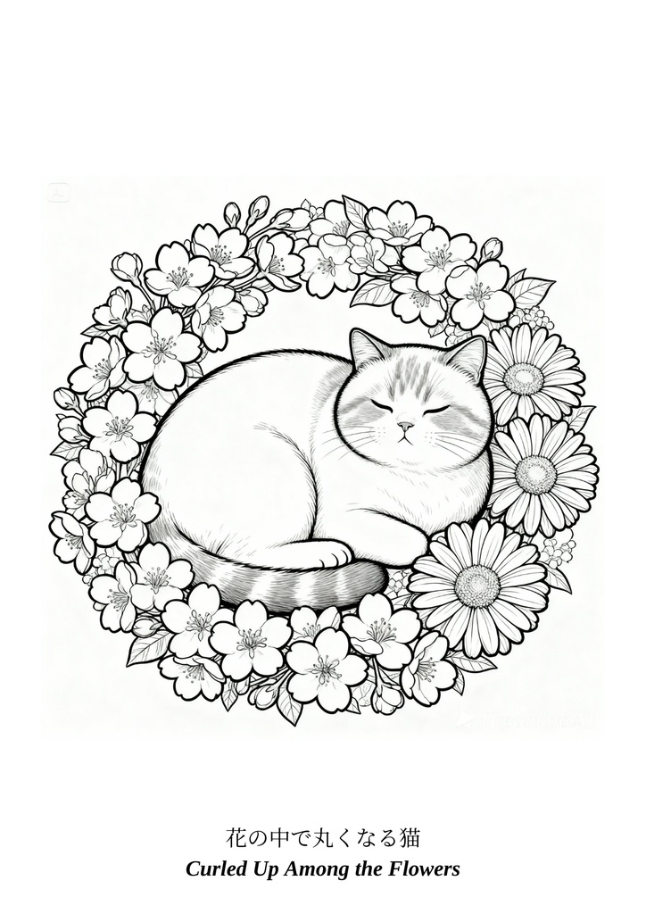 癒しの猫たちの塗り絵カフェ