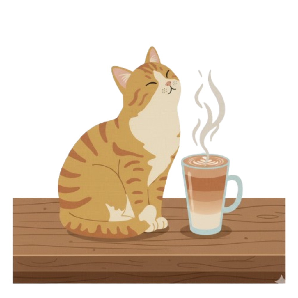 大人カフェと猫のクリップアートセット(20点)