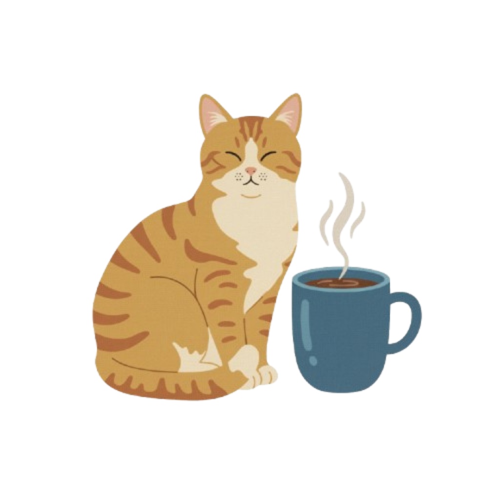 大人カフェと猫のクリップアートセット(20点)