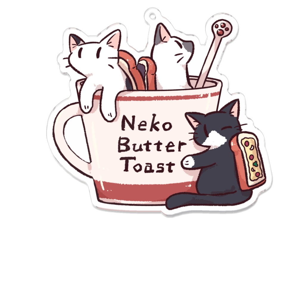 猫バタートーストマグカップアクキー