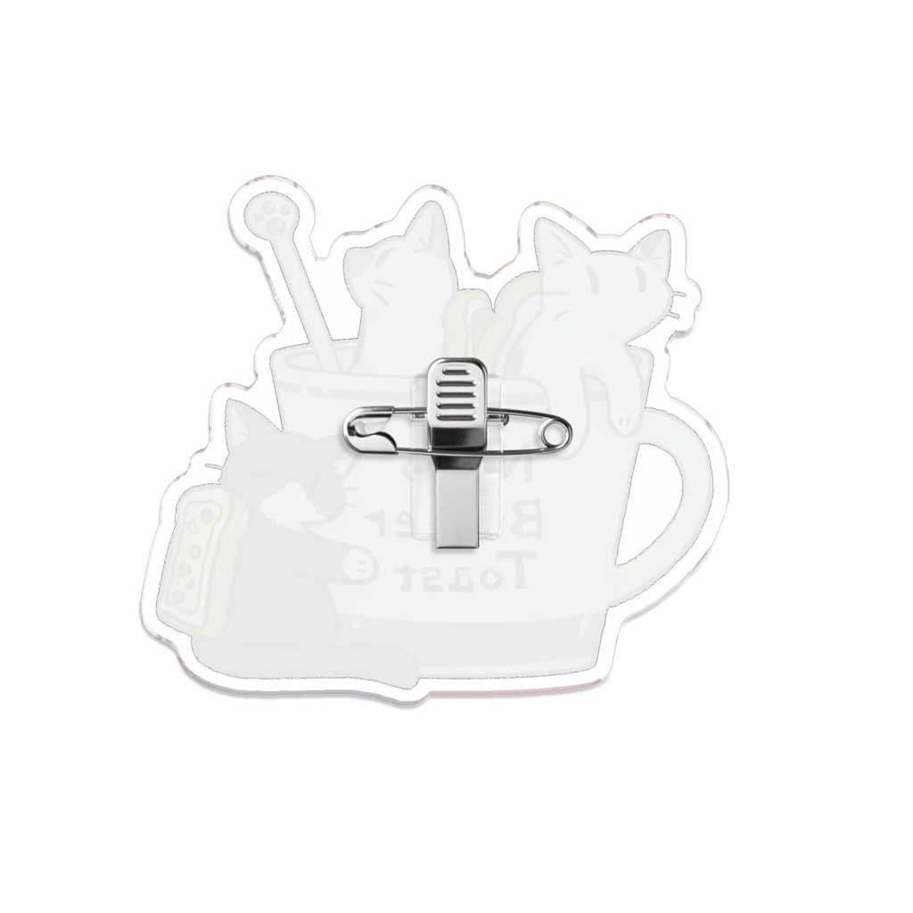 猫バタートーストマグカップバッジ