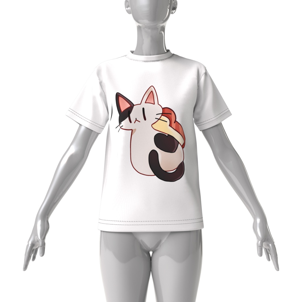 猫バタートーストTシャツ
