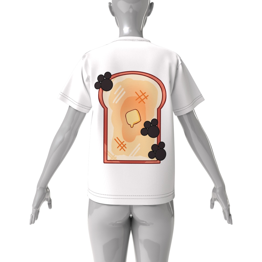 猫バタートーストTシャツ