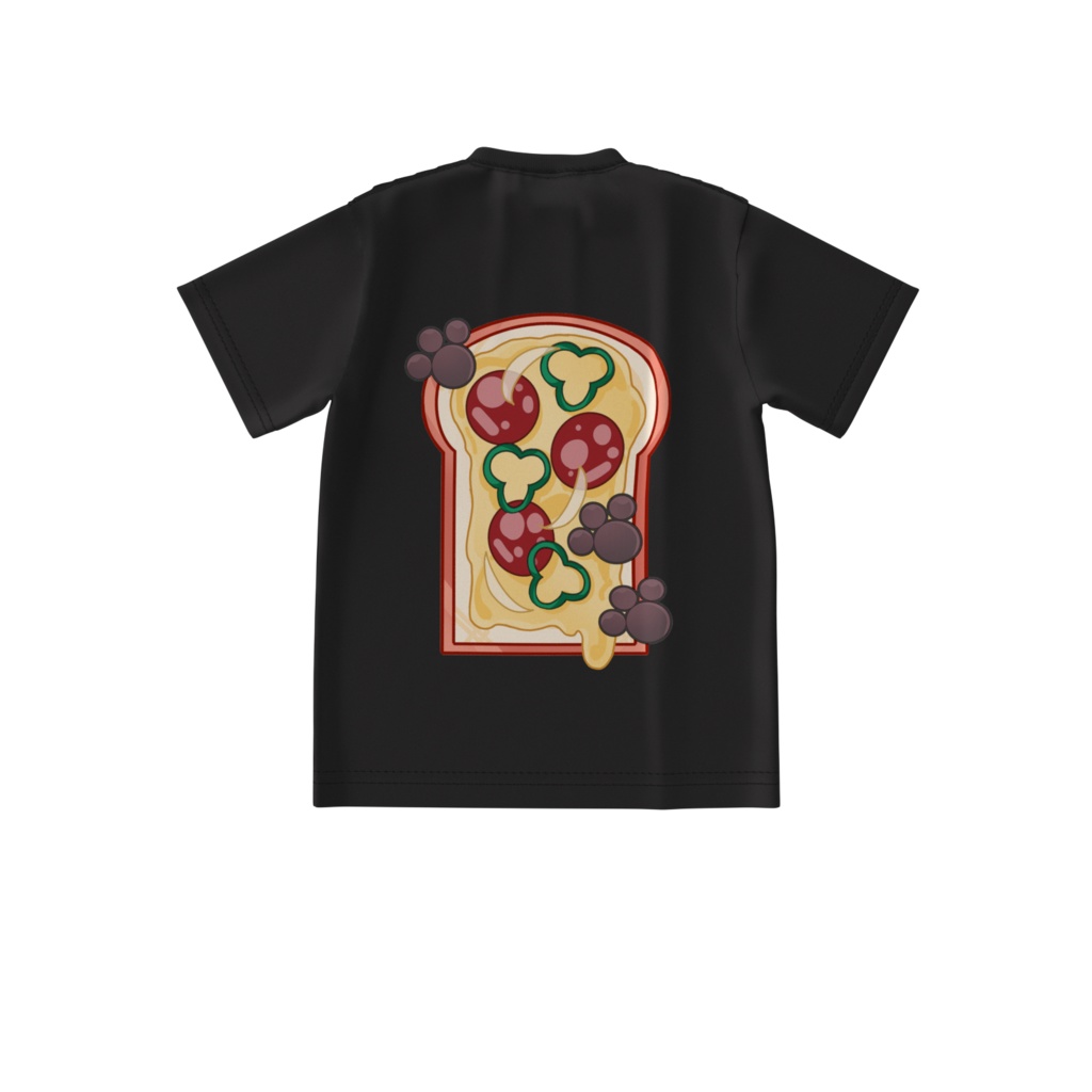 猫ピザトースト ビッグシルエットTシャツ