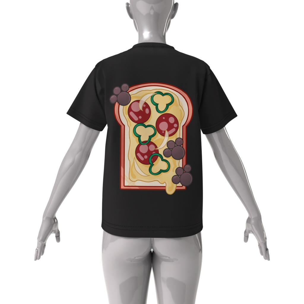 猫ピザトースト ビッグシルエットTシャツ