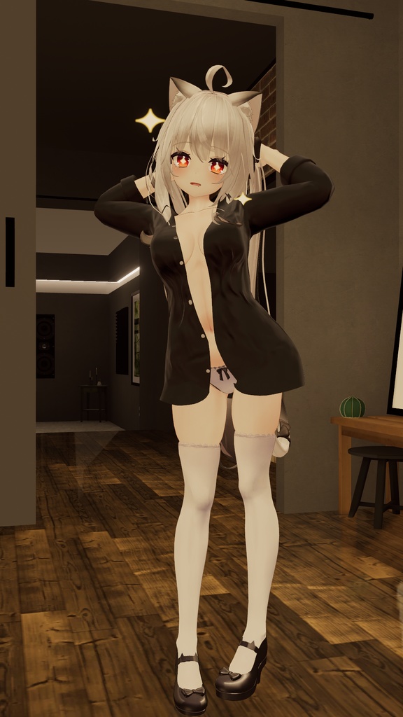 【舞夜用】寝起きシャツ - Sleepover front-opening shirt -