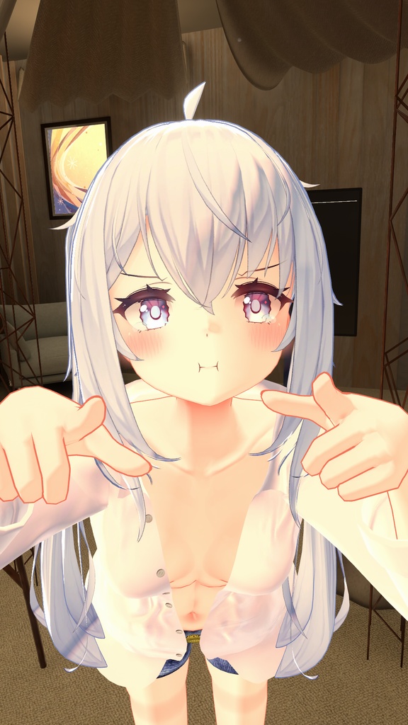 【サフィー用衣装】寝起きシャツ - Sleepover front-opening shirt -