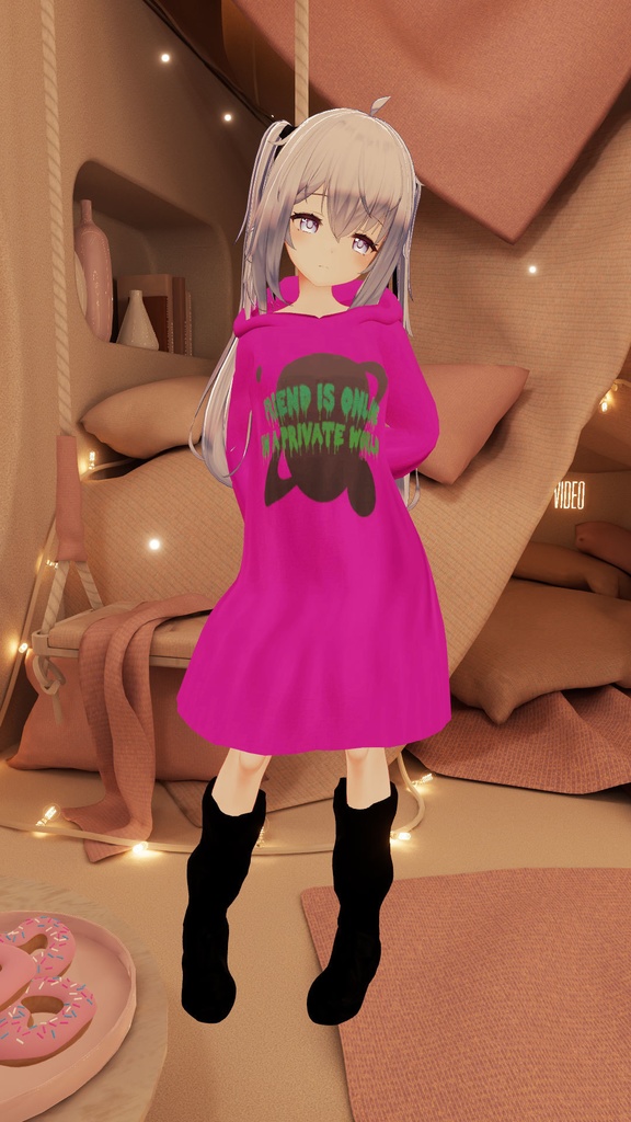 【サフィー用衣装】ゆるだぼパーカー(ウサ耳付き) ~テクスチャ17種~