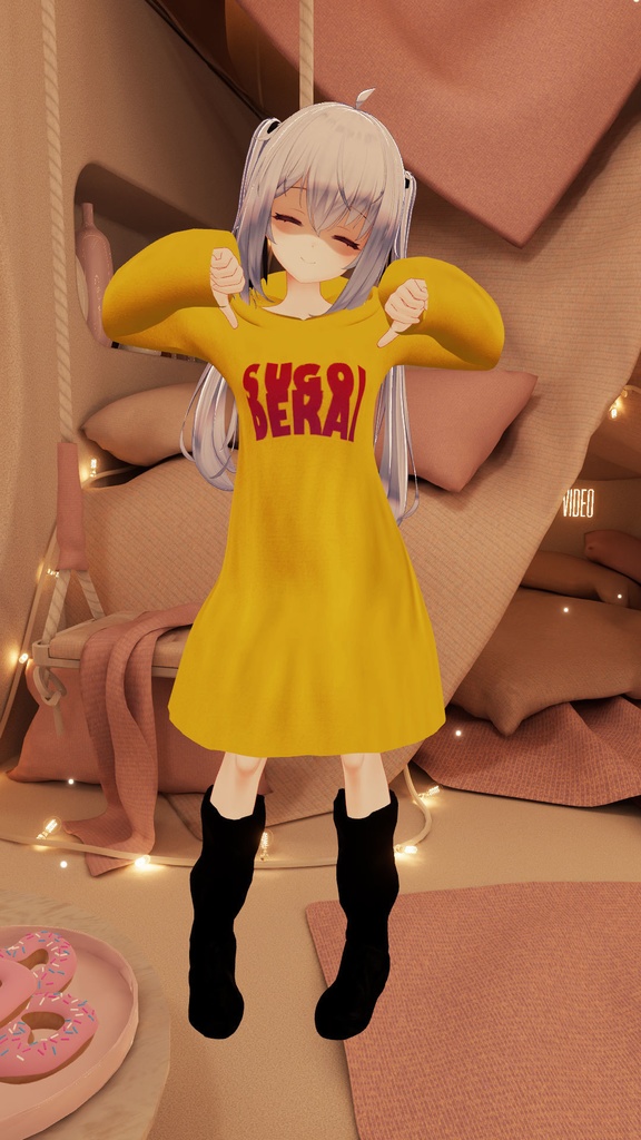 【サフィー用衣装】ゆるだぼパーカー(ウサ耳付き) ~テクスチャ17種~