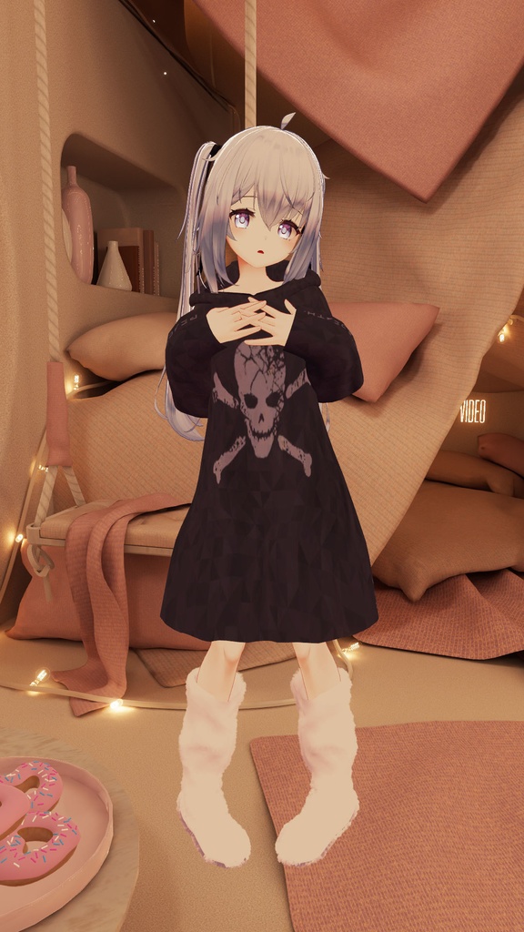 【サフィー用衣装】ゆるだぼパーカー(ウサ耳付き) ~テクスチャ17種~