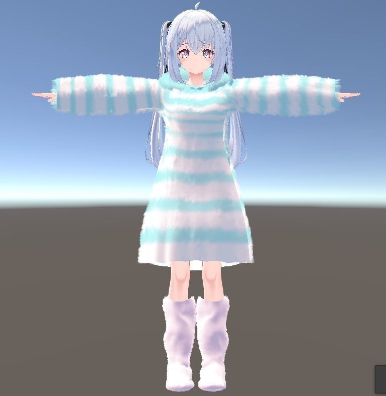 【サフィー用衣装】ゆるだぼパーカー(ウサ耳付き) ~テクスチャ17種~