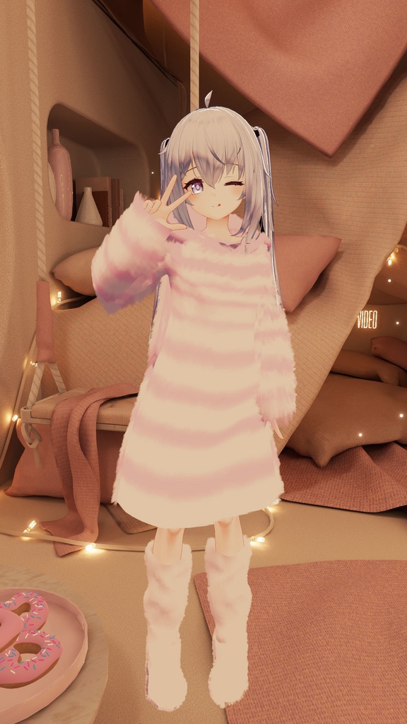 【サフィー用衣装】ゆるだぼパーカー(ウサ耳付き) ~テクスチャ17種~