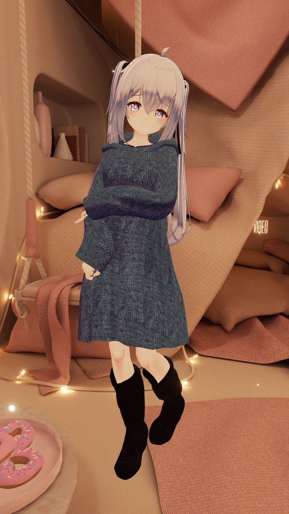 【サフィー用衣装】ゆるだぼパーカー(ウサ耳付き) ~テクスチャ17種~