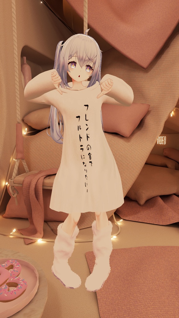 【サフィー用衣装】ゆるだぼパーカー(ウサ耳付き) ~テクスチャ17種~