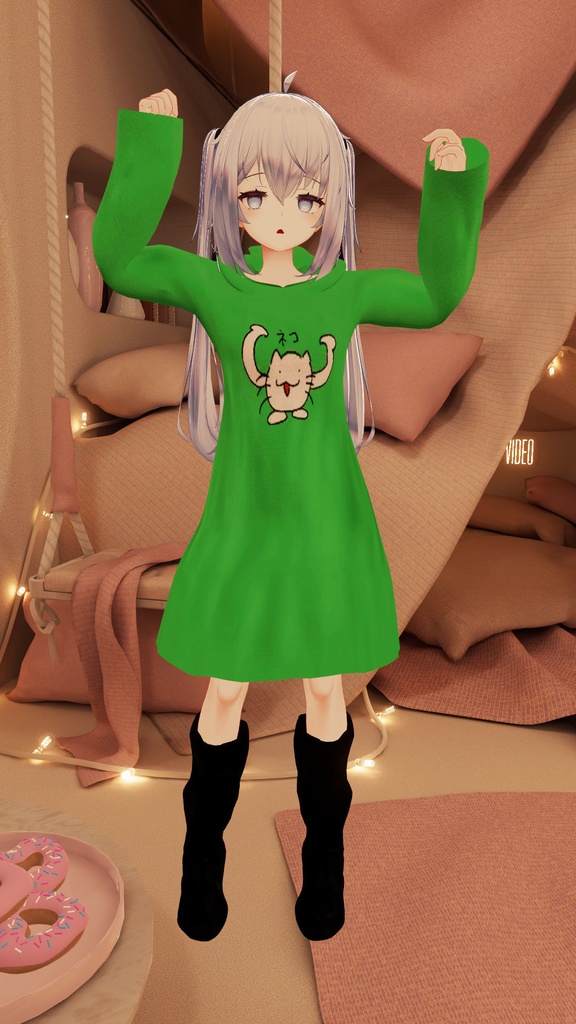 【サフィー用衣装】ゆるだぼパーカー(ウサ耳付き) ~テクスチャ17種~