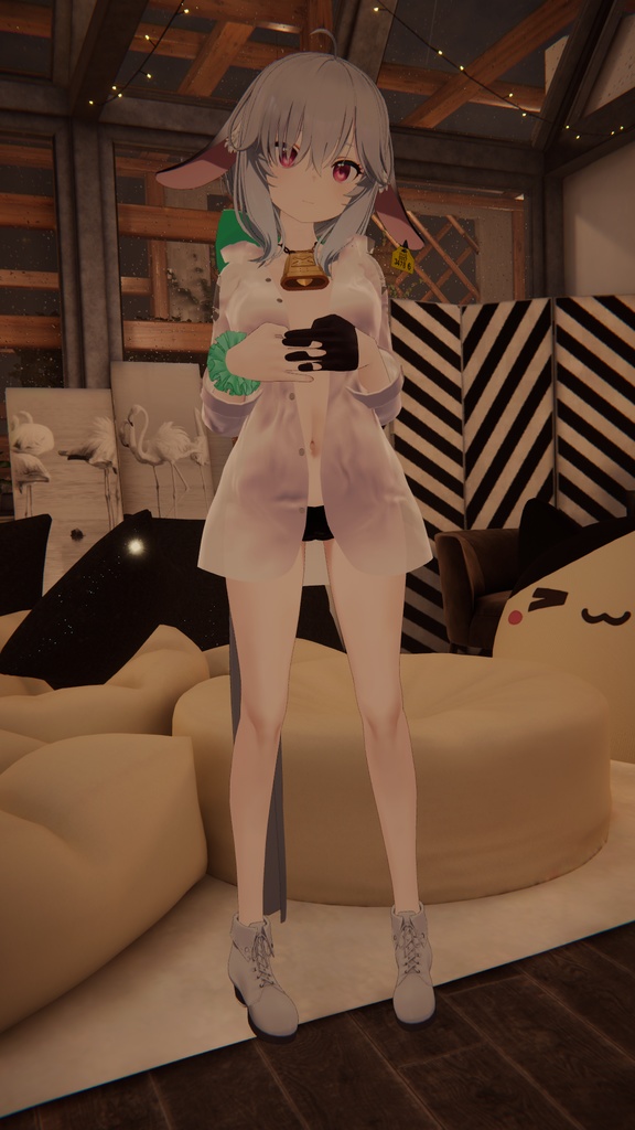 【ウユ用衣装】寝起きシャツ - Sleepover front-opening shirt -