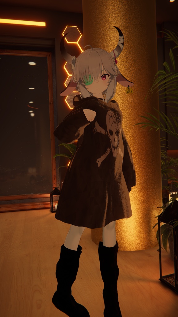 【ウユ用衣装】ゆるだぼパーカー(ウサ耳付き) ~テクスチャ17種~