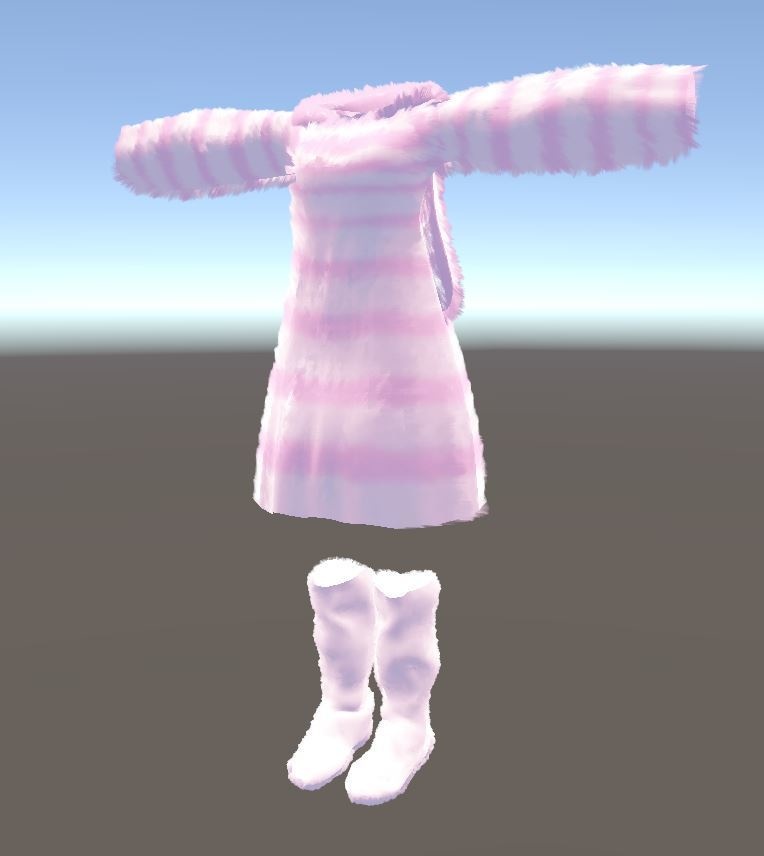 【ウユ用衣装】ゆるだぼパーカー(ウサ耳付き) ~テクスチャ17種~