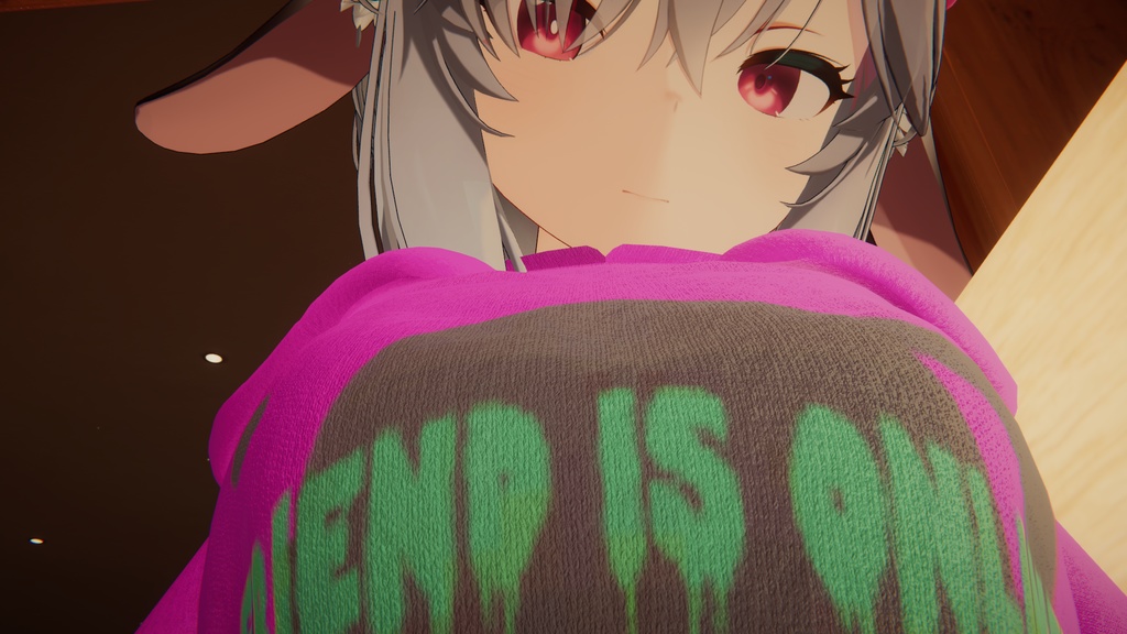 【ウユ用衣装】ゆるだぼパーカー(ウサ耳付き) ~テクスチャ17種~