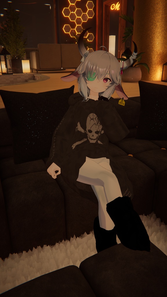 【ウユ用衣装】ゆるだぼパーカー(ウサ耳付き) ~テクスチャ17種~