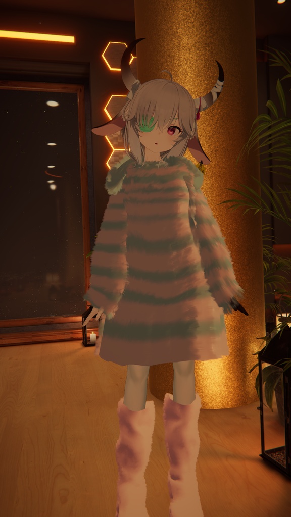 【ウユ用衣装】ゆるだぼパーカー(ウサ耳付き) ~テクスチャ17種~