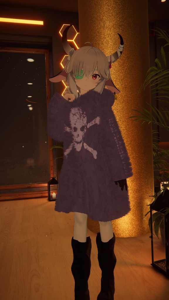 【ウユ用衣装】ゆるだぼパーカー(ウサ耳付き) ~テクスチャ17種~