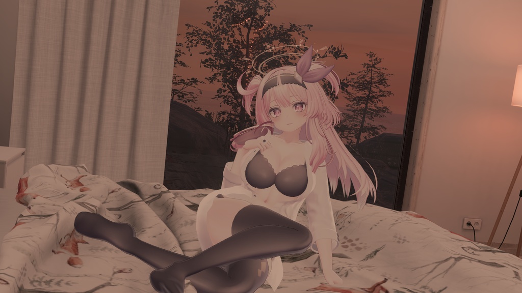 【セレスティア用衣装】寝起きシャツ - Sleepover front-opening shirt -