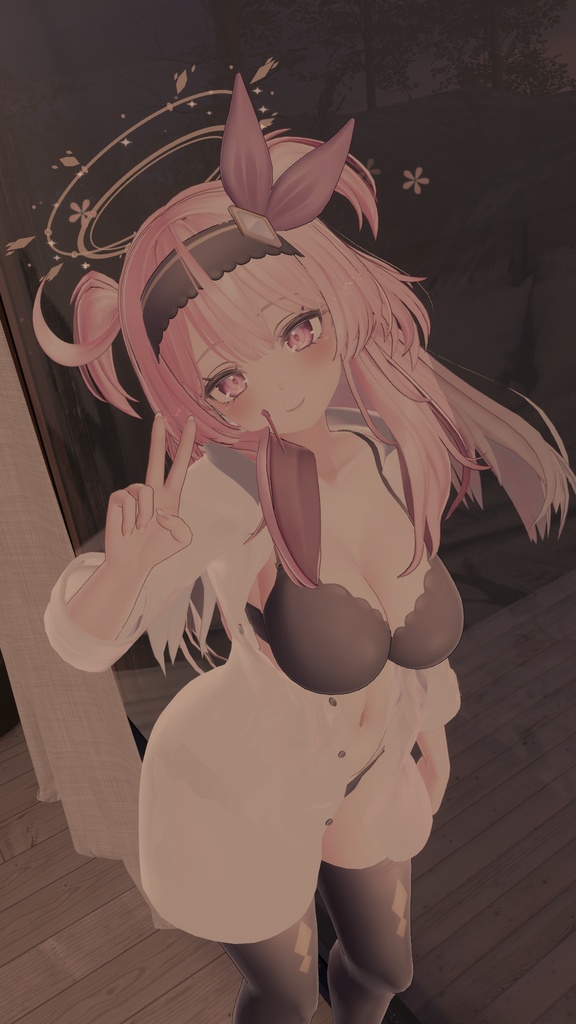 【セレスティア用衣装】寝起きシャツ - Sleepover front-opening shirt -