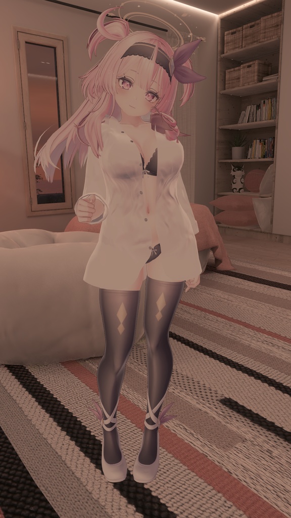 【セレスティア用衣装】寝起きシャツ - Sleepover front-opening shirt -