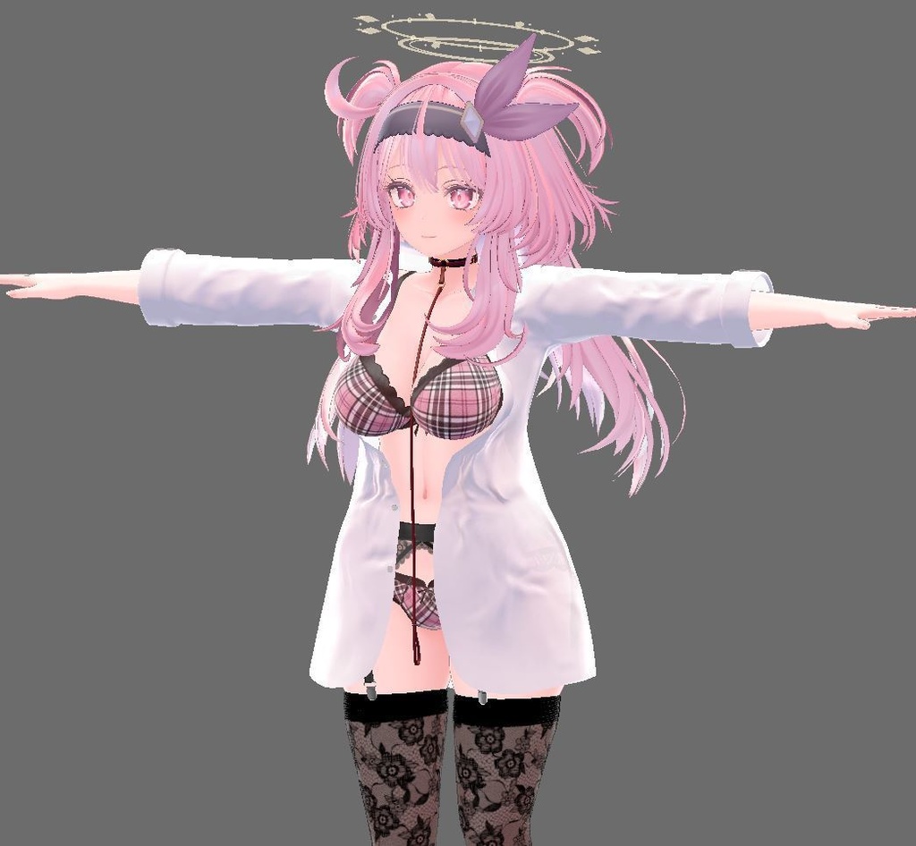 【セレスティア用衣装】寝起きシャツ - Sleepover front-opening shirt -