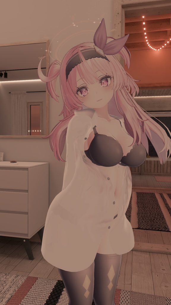 【セレスティア用衣装】寝起きシャツ - Sleepover front-opening shirt -