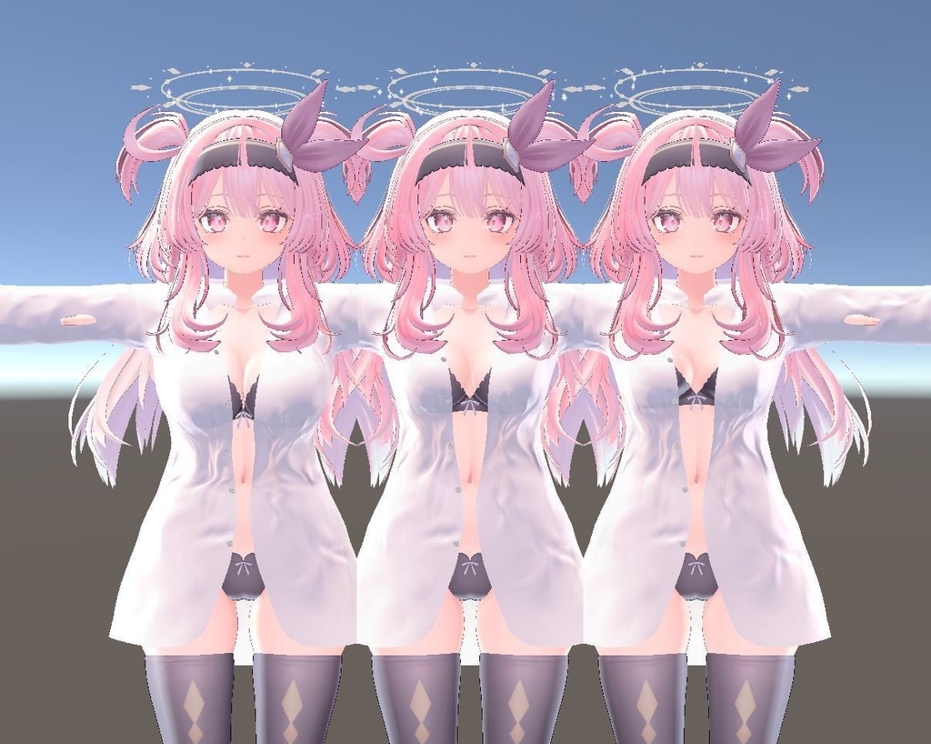 【セレスティア用衣装】寝起きシャツ - Sleepover front-opening shirt -