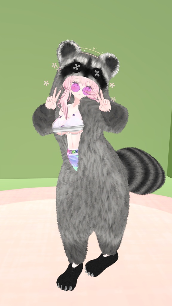 【3アバター対応】もふもふ着ぐるみ(熱中症対策シェイプキー付き)