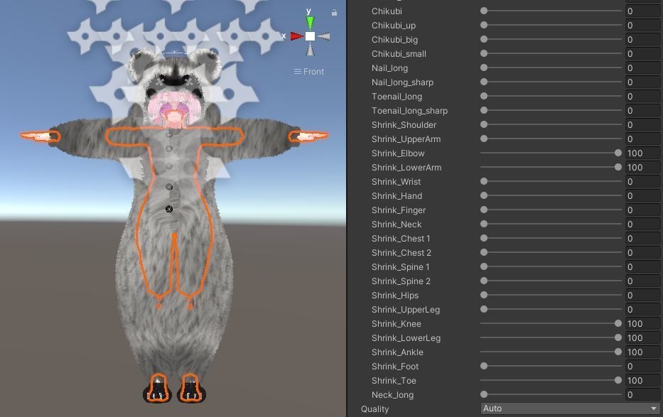 【3アバター対応】もふもふ着ぐるみ(熱中症対策シェイプキー付き)