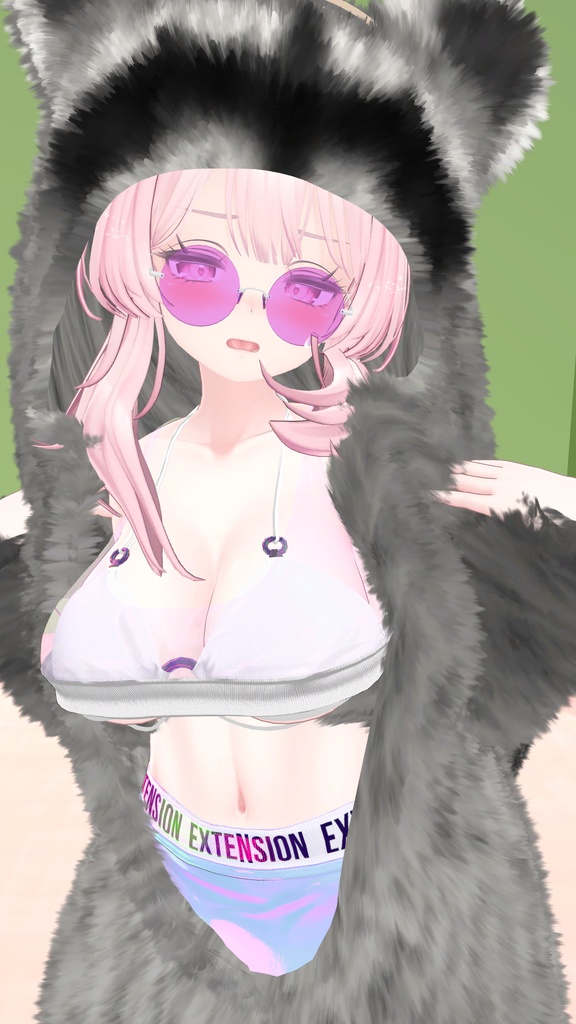 【3アバター対応】もふもふ着ぐるみ(熱中症対策シェイプキー付き)