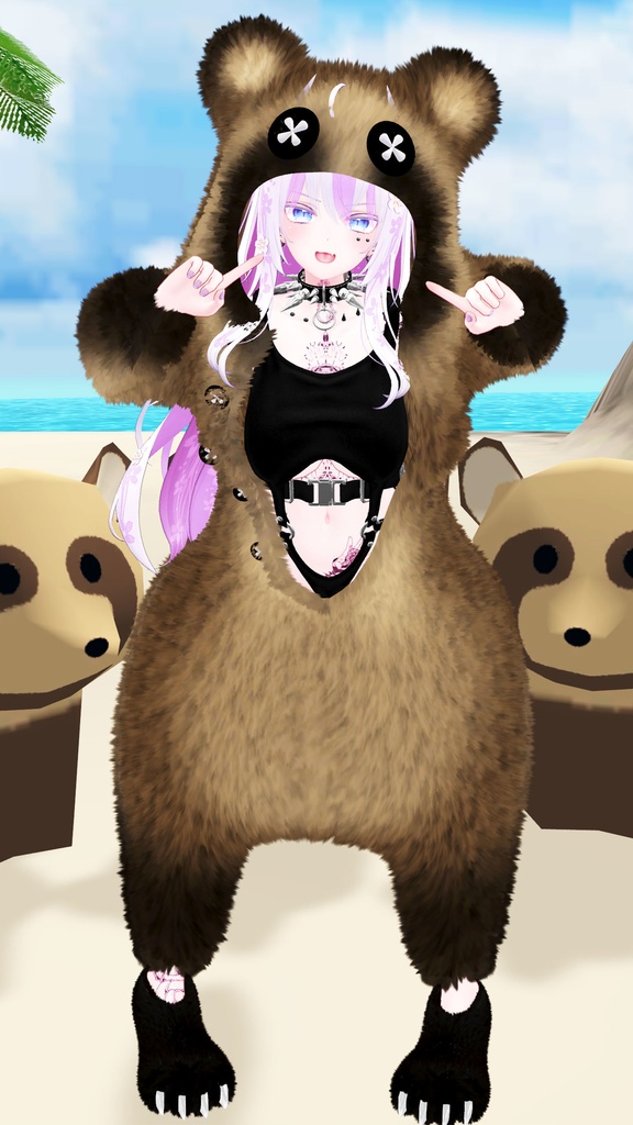 【3アバター対応】もふもふ着ぐるみ(熱中症対策シェイプキー付き)