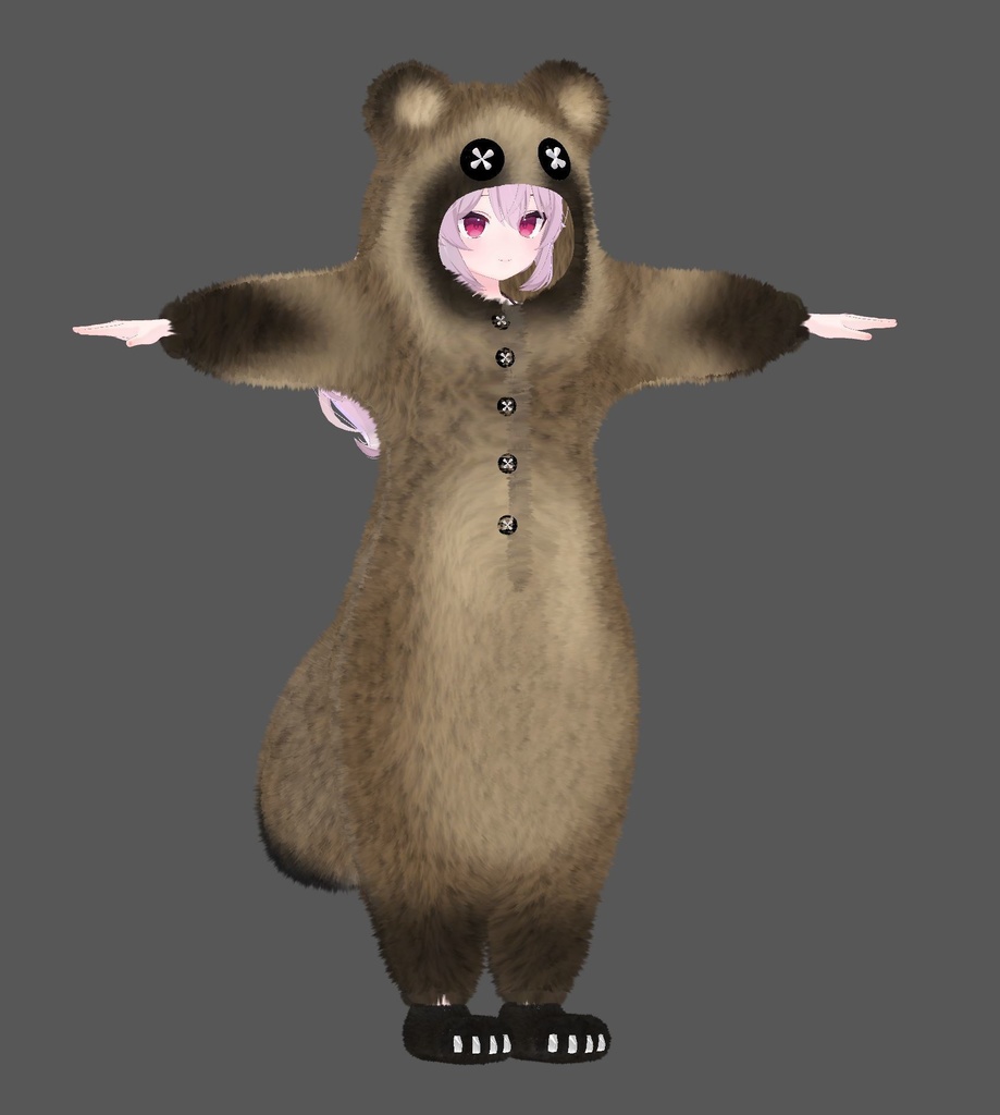 【3アバター対応】もふもふ着ぐるみ(熱中症対策シェイプキー付き)