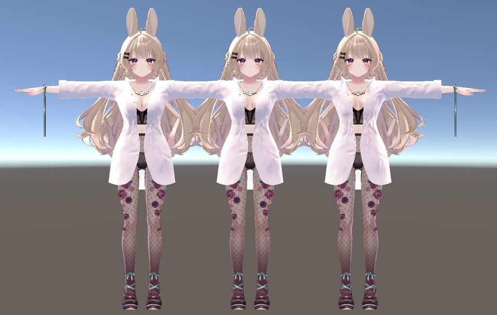 【ルーナリット・リーファ用衣装】寝起きシャツ - Sleepover front-opening shirt -