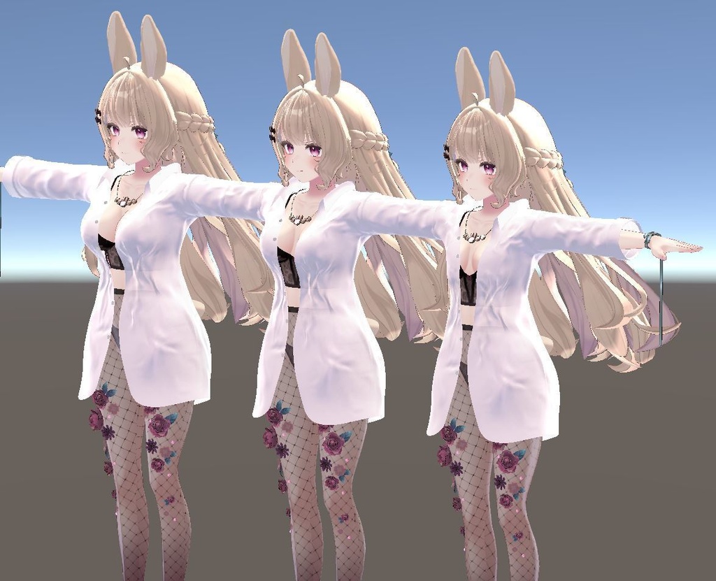 【ルーナリット・リーファ用衣装】寝起きシャツ - Sleepover front-opening shirt -