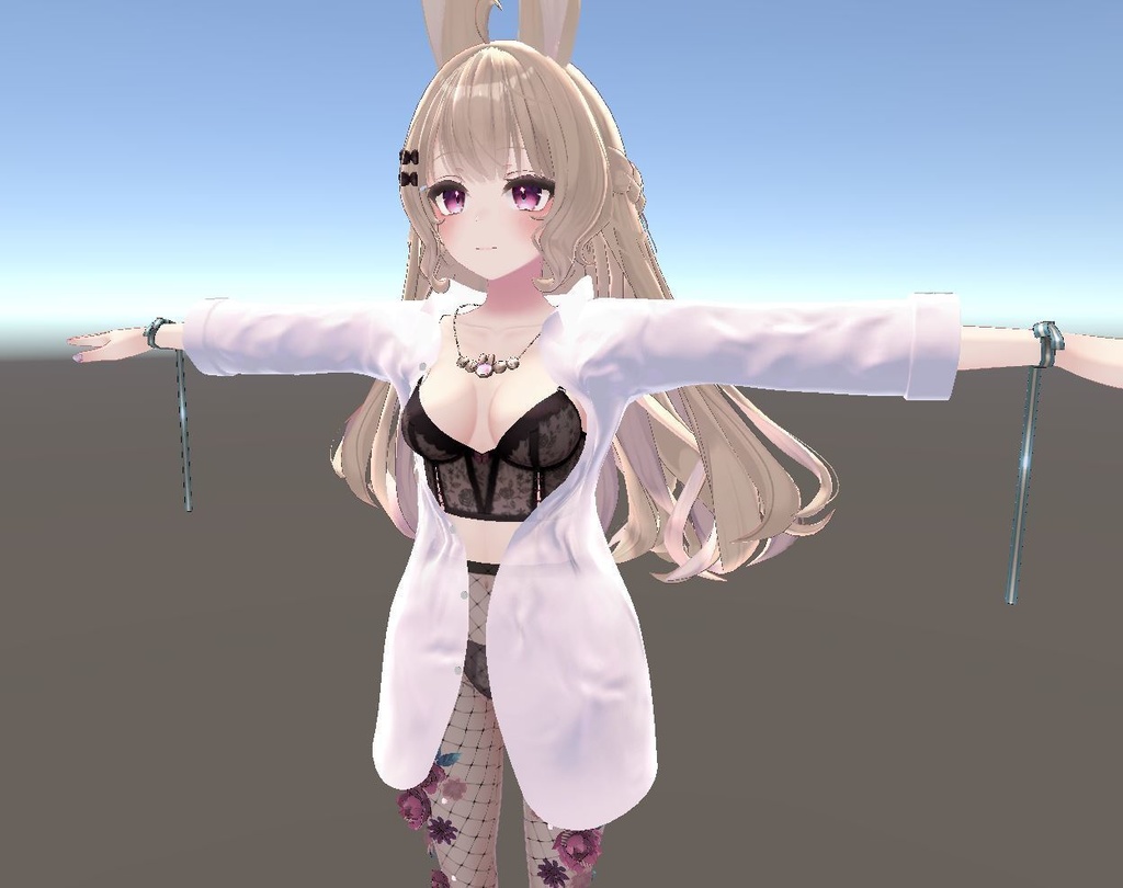 【ルーナリット・リーファ用衣装】寝起きシャツ - Sleepover front-opening shirt -