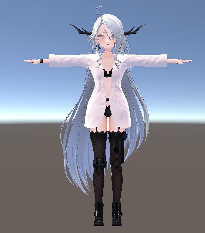 【ゾメちゃん用衣装】寝起きシャツ - Sleepover front-opening shirt -