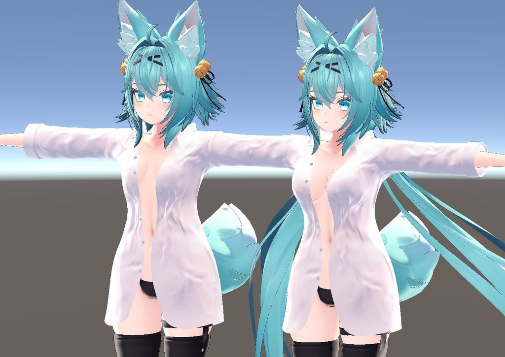 【竜胆用衣装】寝起きシャツ - Sleepover front-opening shirt -