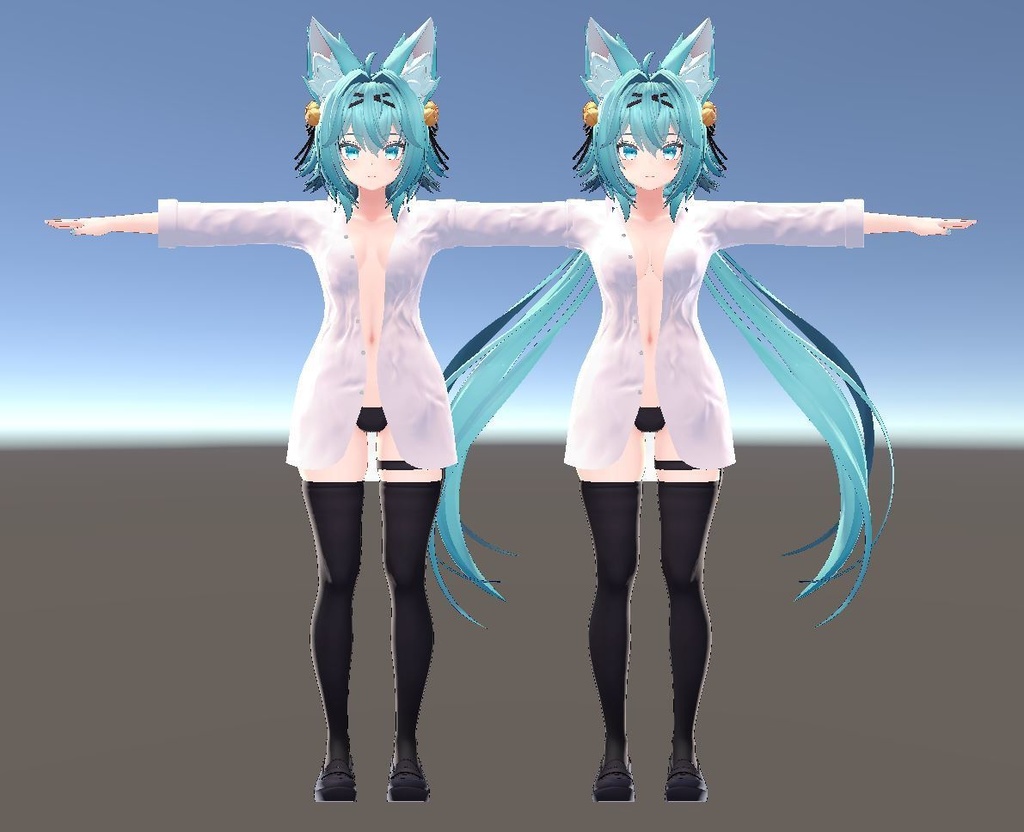 【竜胆用衣装】寝起きシャツ - Sleepover front-opening shirt -