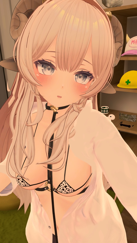 【うるる用衣装】寝起きシャツ - Sleepover front-opening shirt -