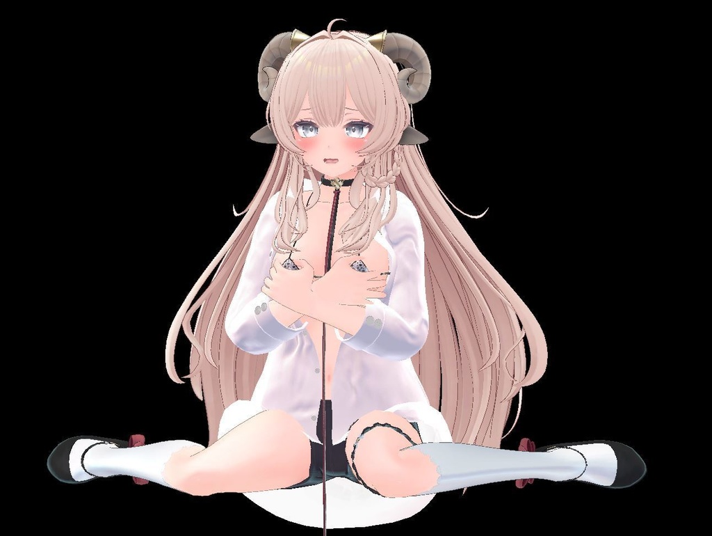 【うるる用衣装】寝起きシャツ - Sleepover front-opening shirt -