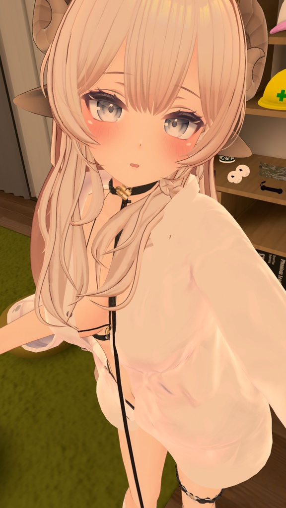 【うるる用衣装】寝起きシャツ - Sleepover front-opening shirt -