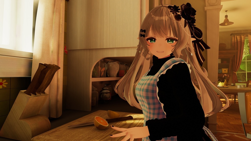 【複数アバター対応】新婚の新妻が着てそうな服 -エプロン・裸エプロン付き-