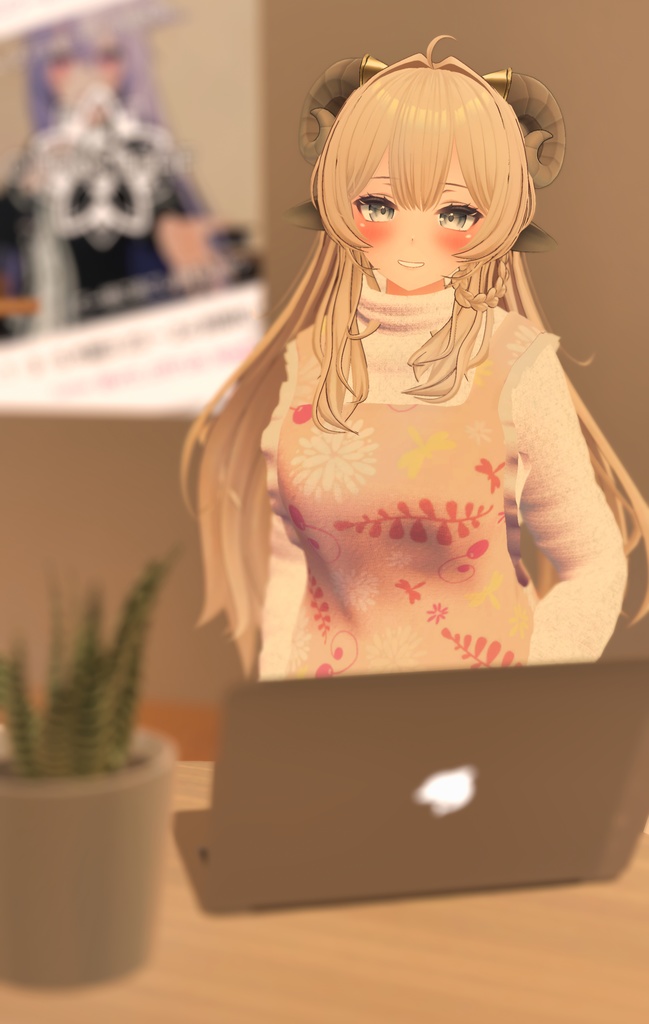 【複数アバター対応】新婚の新妻が着てそうな服 -エプロン・裸エプロン付き-