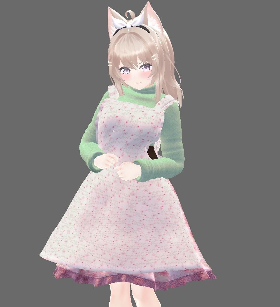 【複数アバター対応】新婚の新妻が着てそうな服 -エプロン・裸エプロン付き-